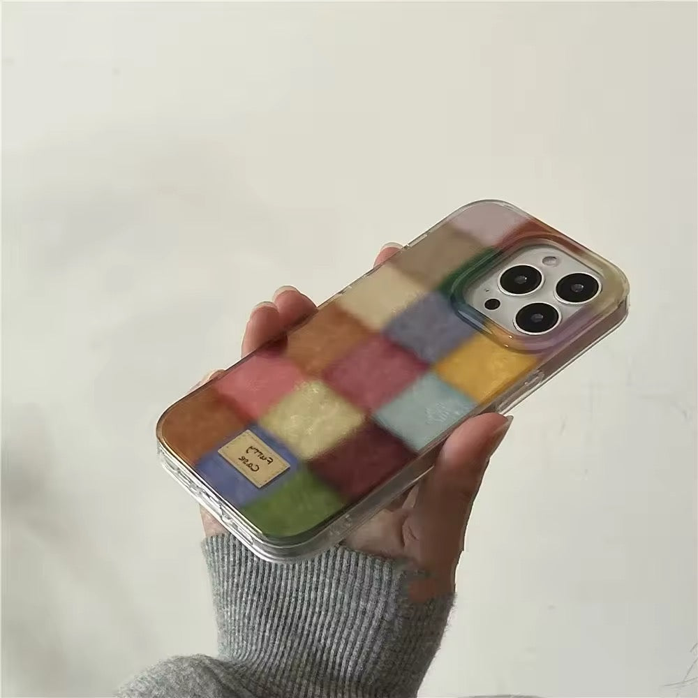 Retro Color Block iPhone Case