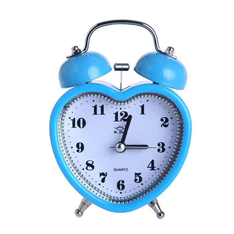 Heart Pink Alarm Clock Blue