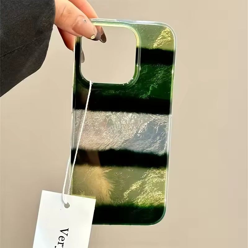 Retro Green Stripe iPhone Case