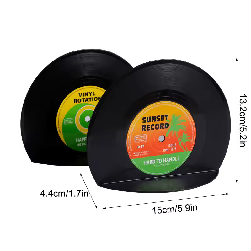Retro Vinyl Record Bookends