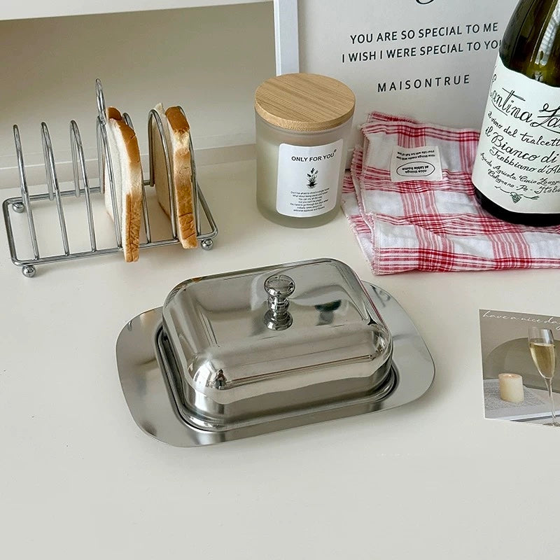 Stainless Steel French Butter Dish