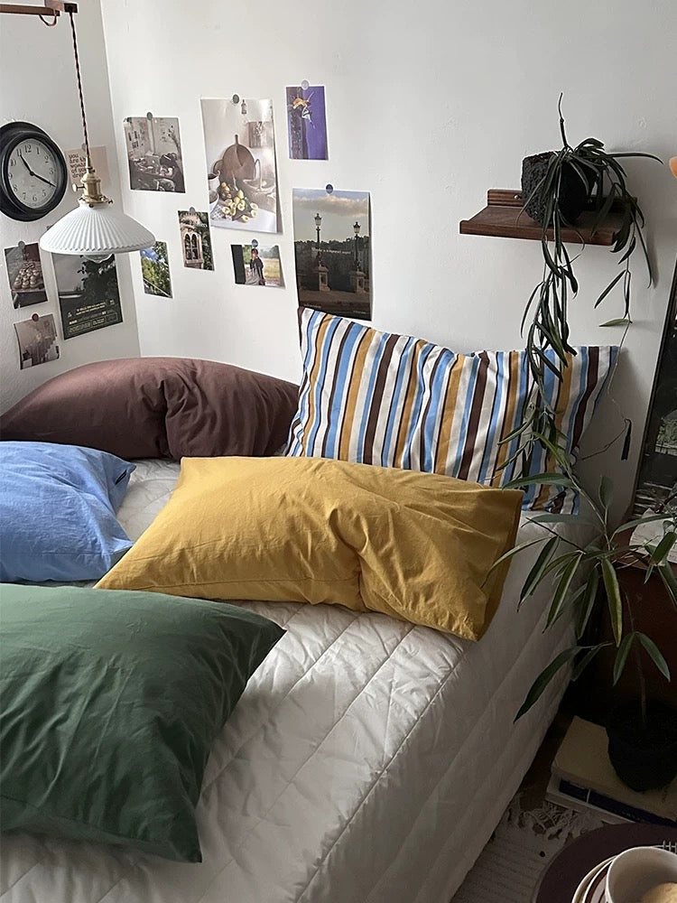 Multicolor Striped Pillow Case