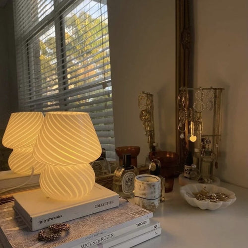Baby Striped Mushroom Lamp
