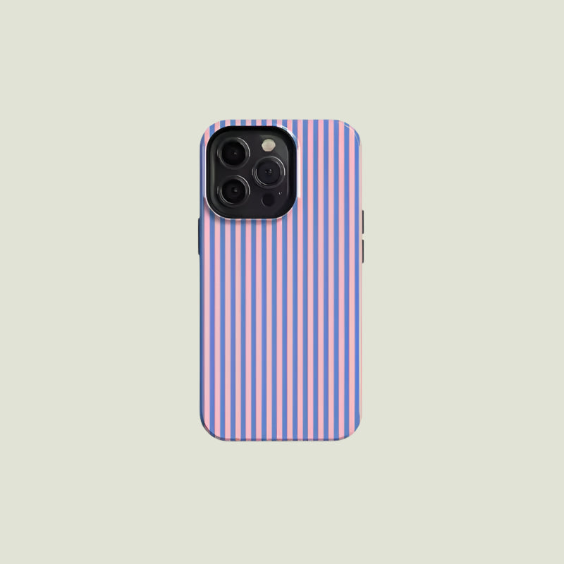 Retro Striped iPhone Case Blue