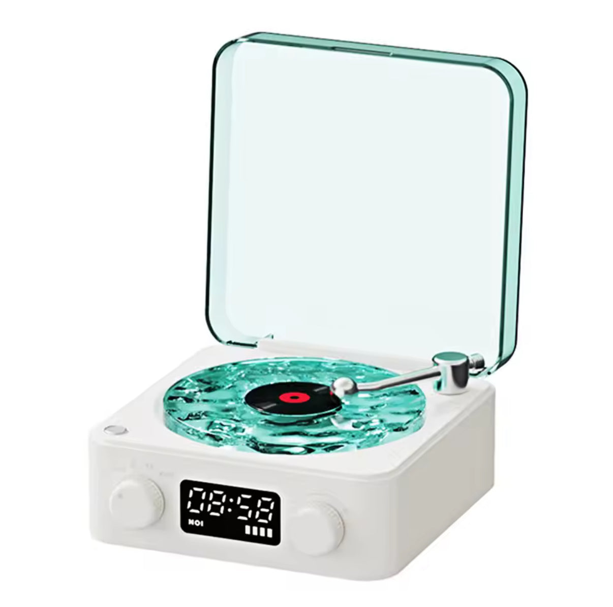 Mini Retro Vinyl Bluetooth Speaker Blue