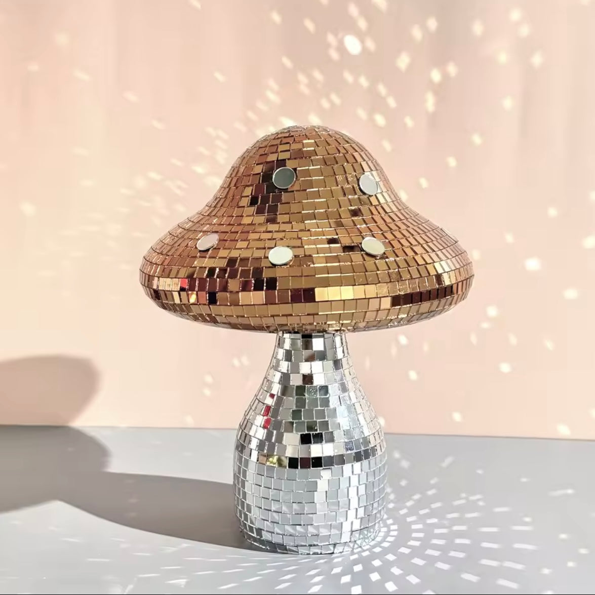 Dreamy Disco Mushroom Ball Brown Dots