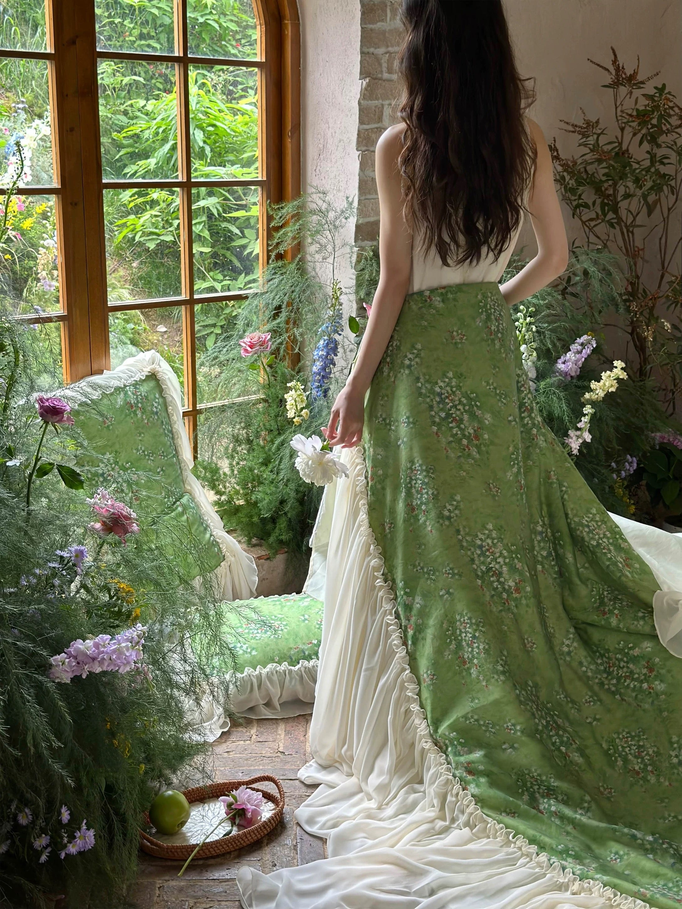 Green Floral Cottagecore Bedding Set