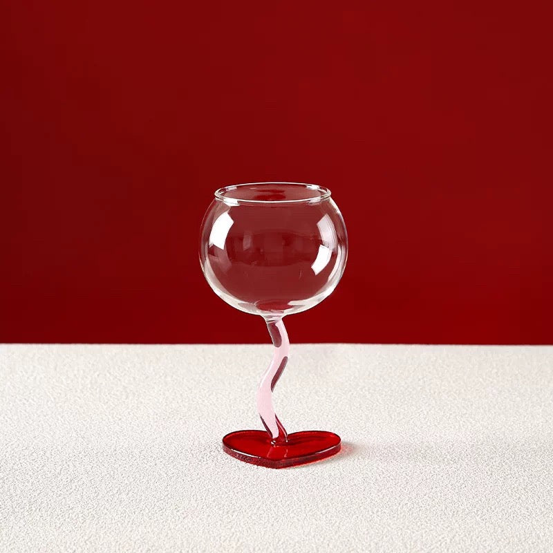 Aesthetic Heart Shaped Wine Glass
