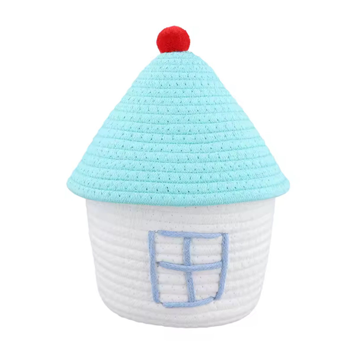 Kawaii House-Shaped Storage Basket Blue 2