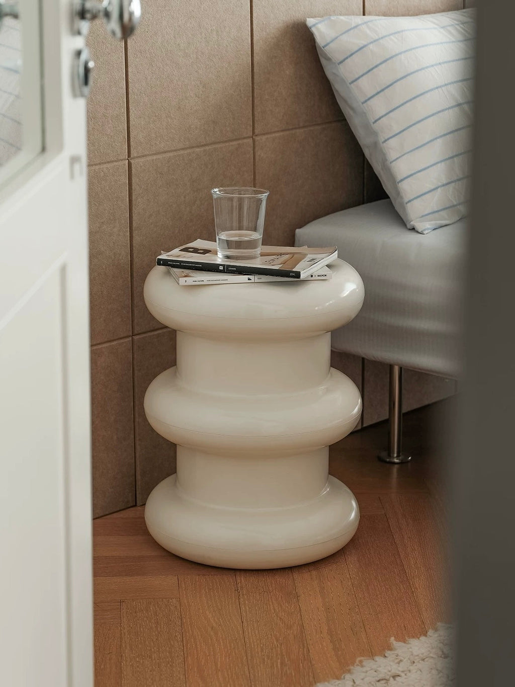 Stacked Ring Pedestal Side Table