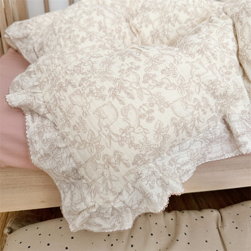 Woodland Duvet Cover Set – Ruffled Cotton Muslin