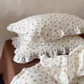 Vintage Floral Duvet Cover Set – Ruffled Cotton Gauze