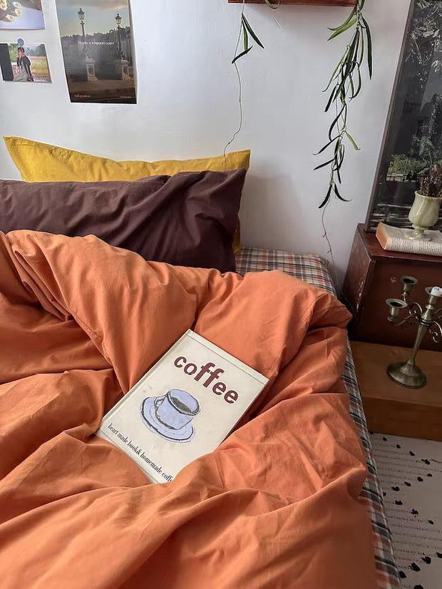 Terracotta Cotton Duvet Cover Set