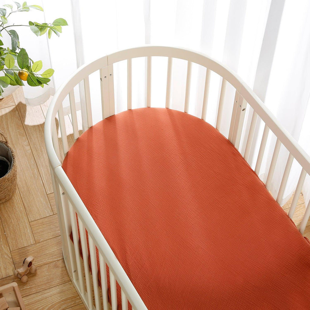 Cotton Muslin Fitted Baby Crib Sheets-Unisex