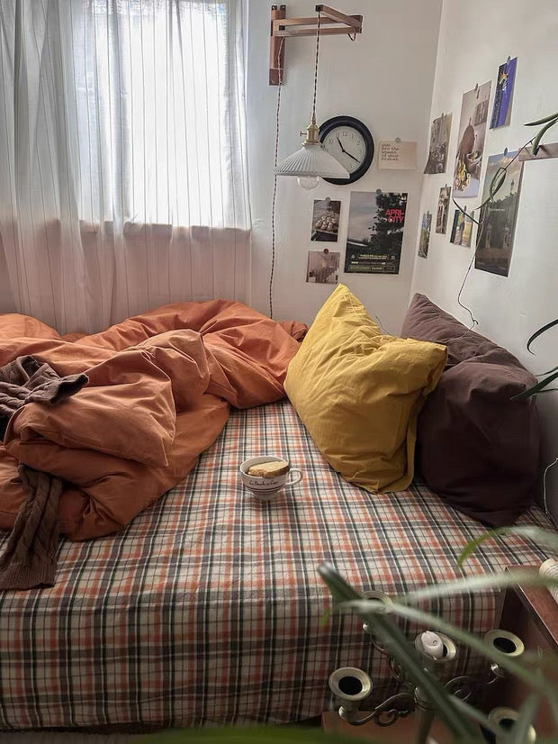Terracotta Cotton Duvet Cover Set