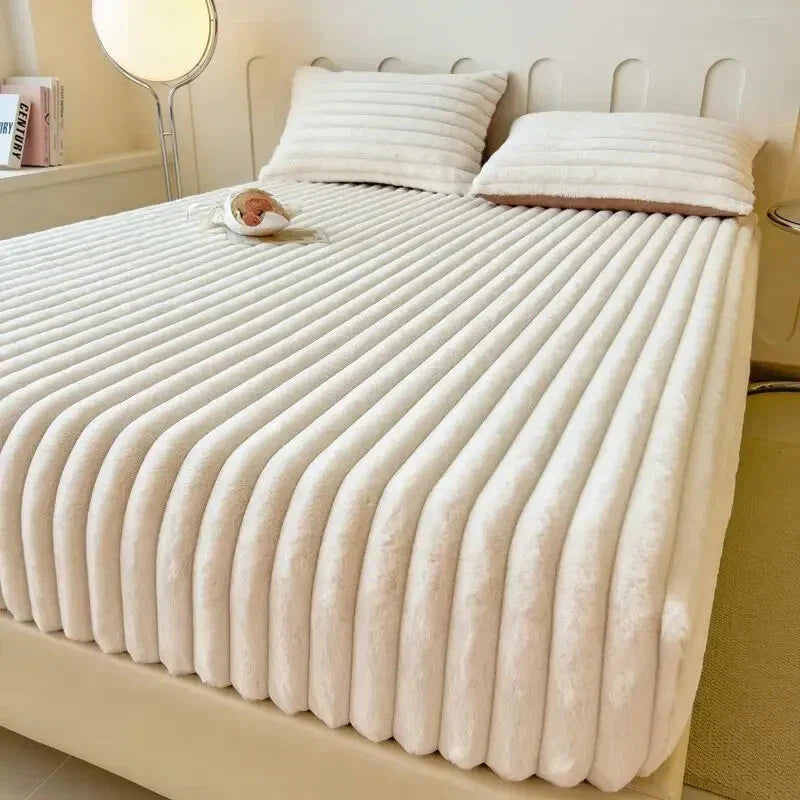 Quilted Velvet Fitted Bed Sheet