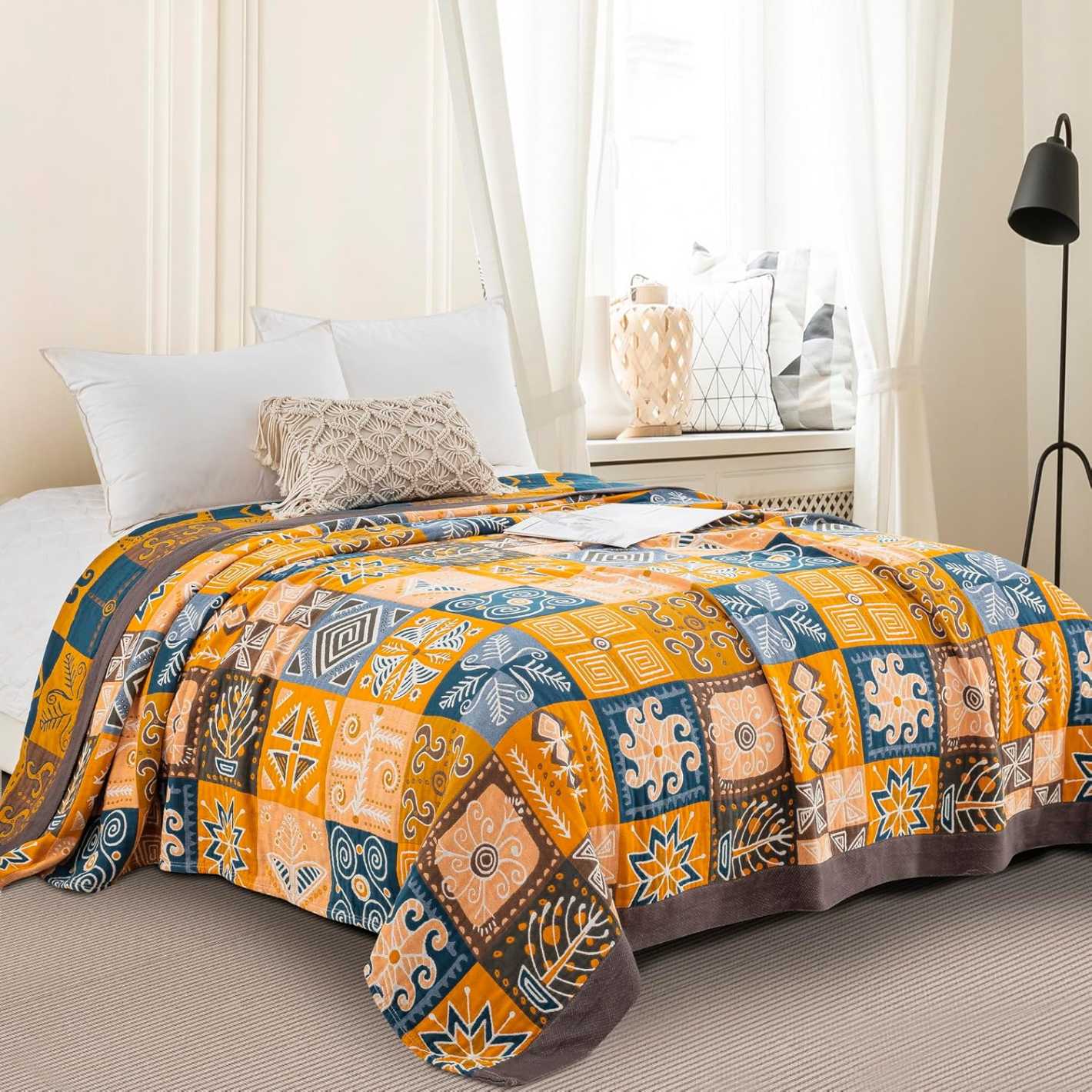 Organic Muslin Cotton Blanket - Vintage Sahara