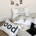 Graphic Typography Cotton Pillowcase