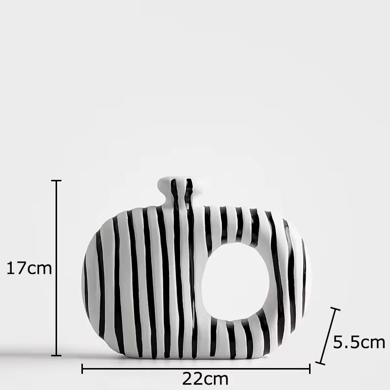 Minimalist Striped Ceramic Vase Set Striped