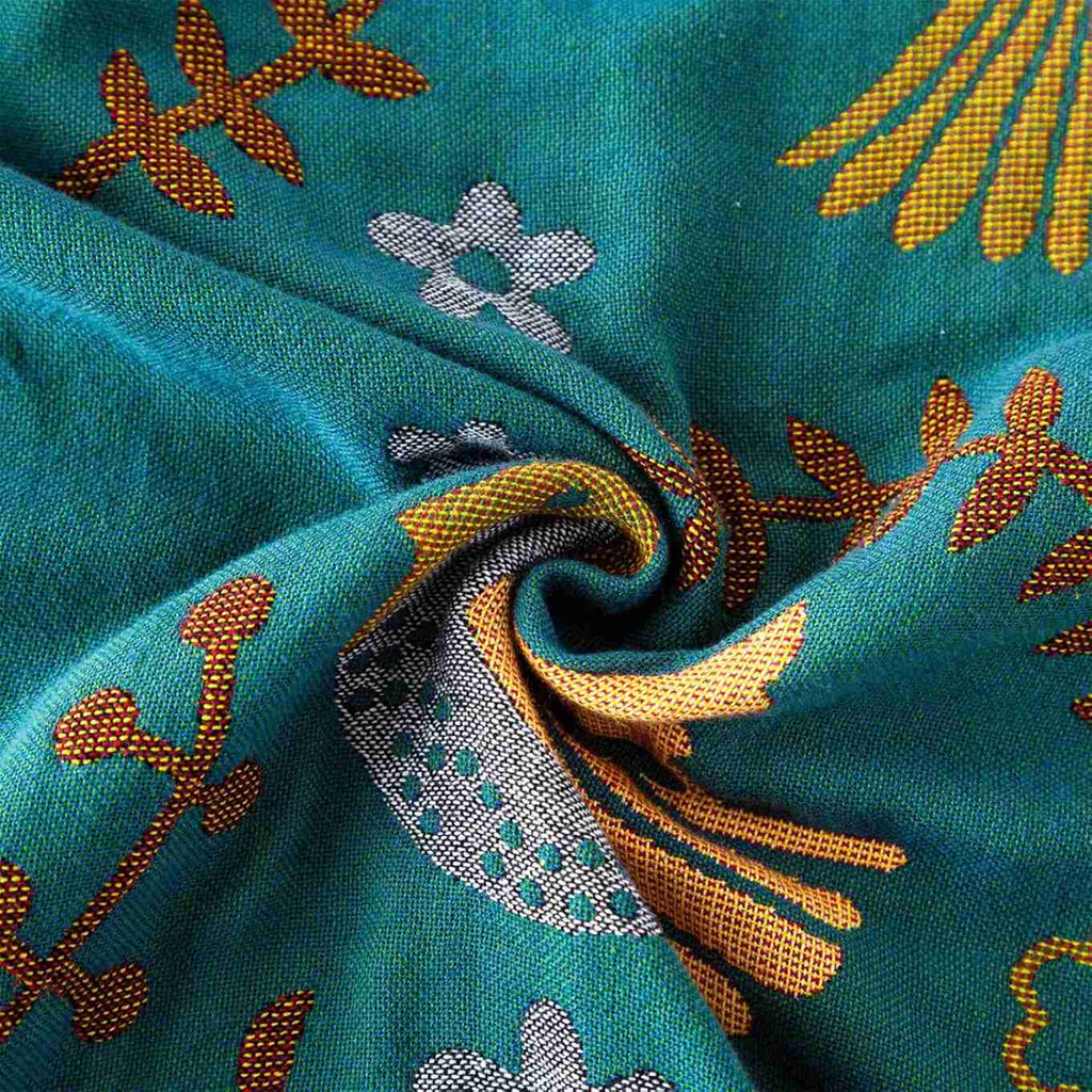 Cotton Throw Blanket - Couch Cover with Reversible Bird Design