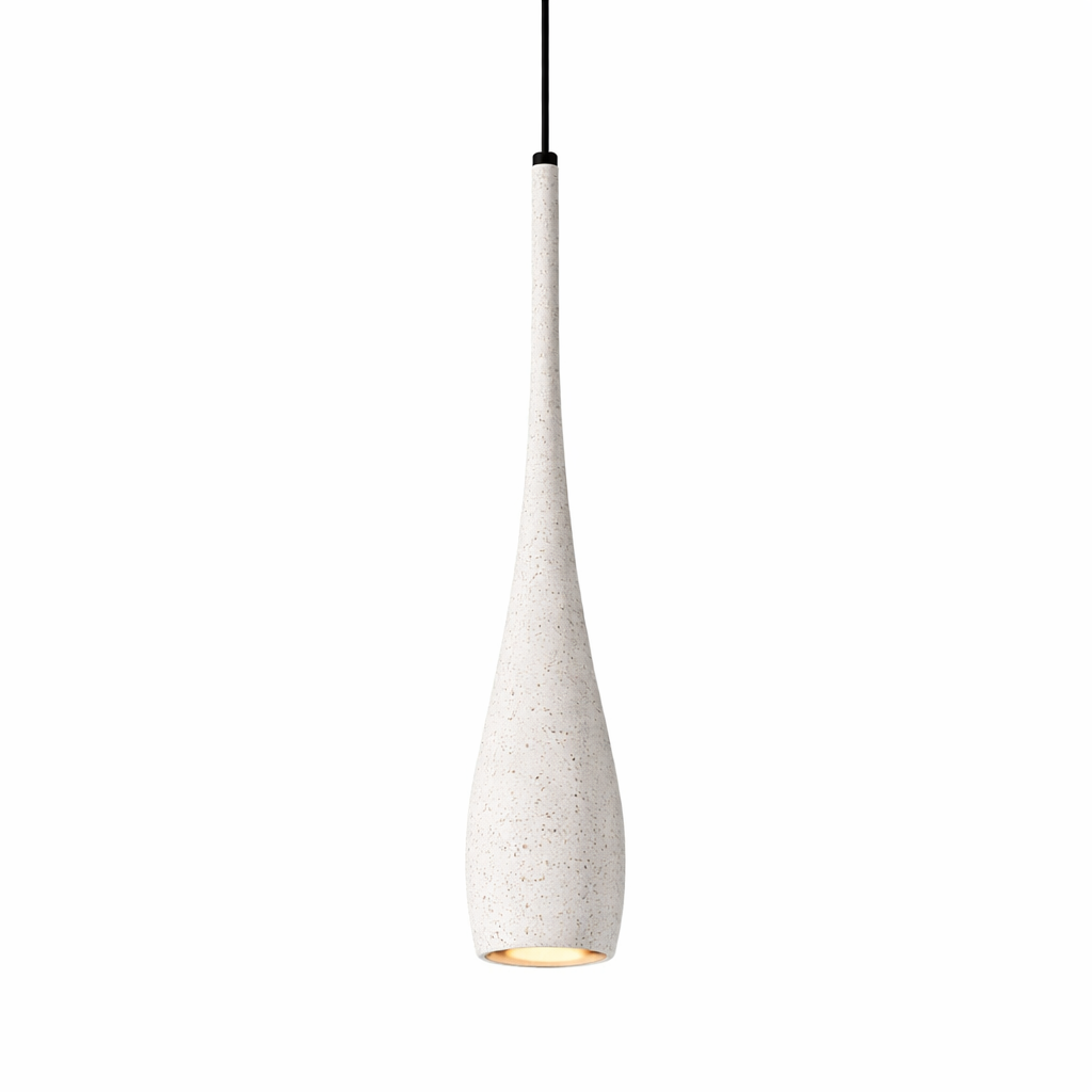 Sculpted Stone Pendant Light Stone White
