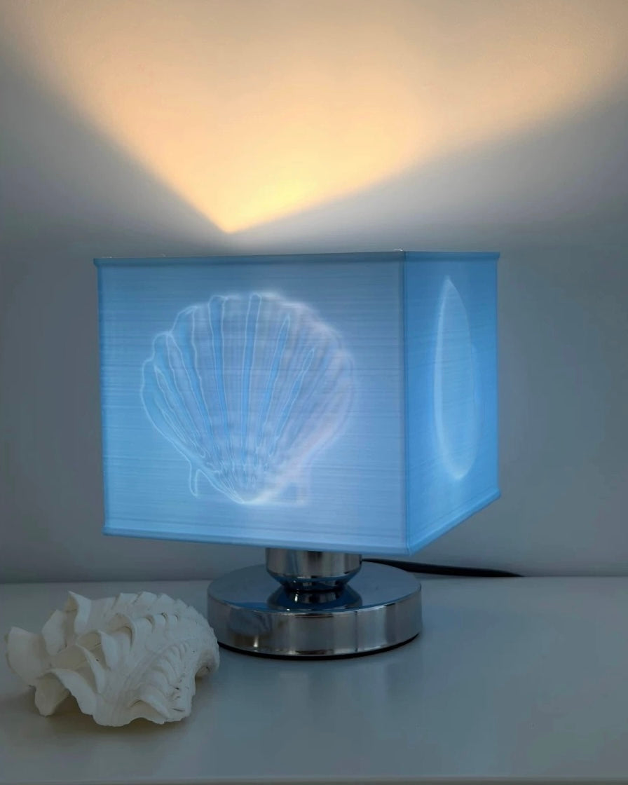 Mermaidcore Blue Seashell Lamp