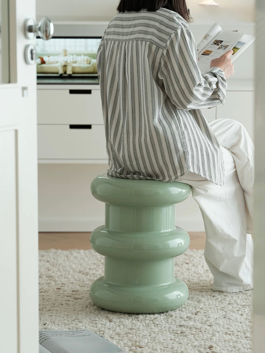 Stacked Ring Pedestal Side Table