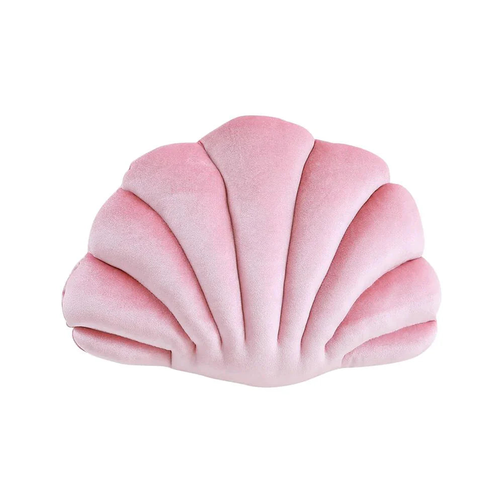 Sea Shell Velvet Throw Pillow Light Pink