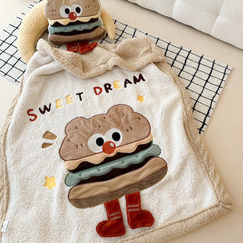 Plush Sherpa Baby Blanket – Food-Themed Designs