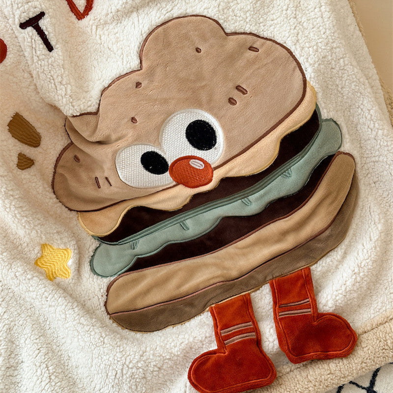 Plush Sherpa Baby Blanket – Food-Themed Designs