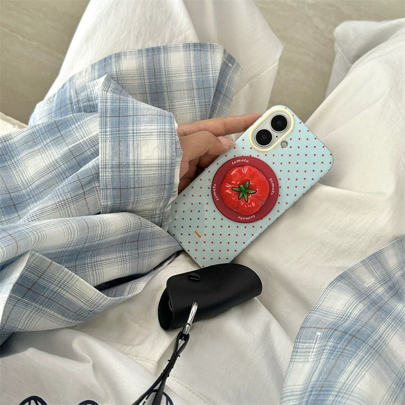 Blue Polka Dot Tomato iPhone Case
