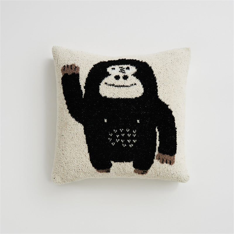 Chimpanzee Throw Blanket & Pillowcase - Hello & Face Black Hello Pillowcase