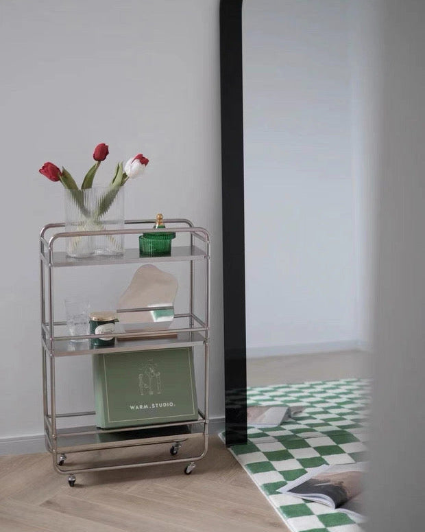 Chrome Rolling Bar Cart