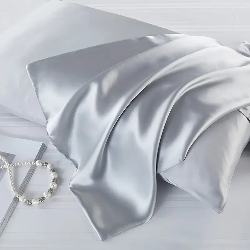 Skin Recovering Mulberry Silk Pillowcase - Twin Pack Silver Grey