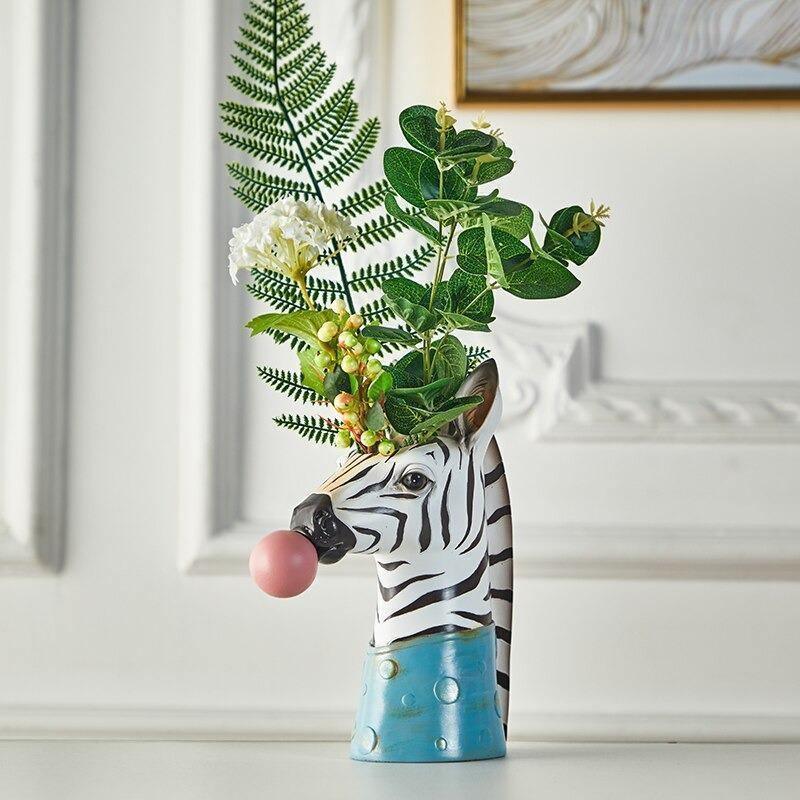 Wild Bubblegum Creature Vase Zebra