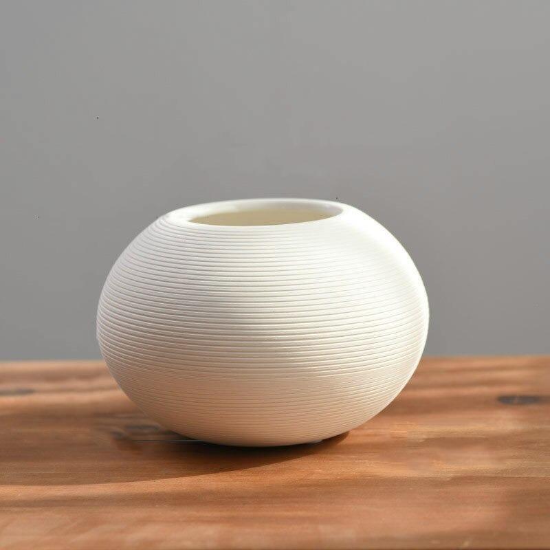 White Vase Elegance Oval with Wide Top