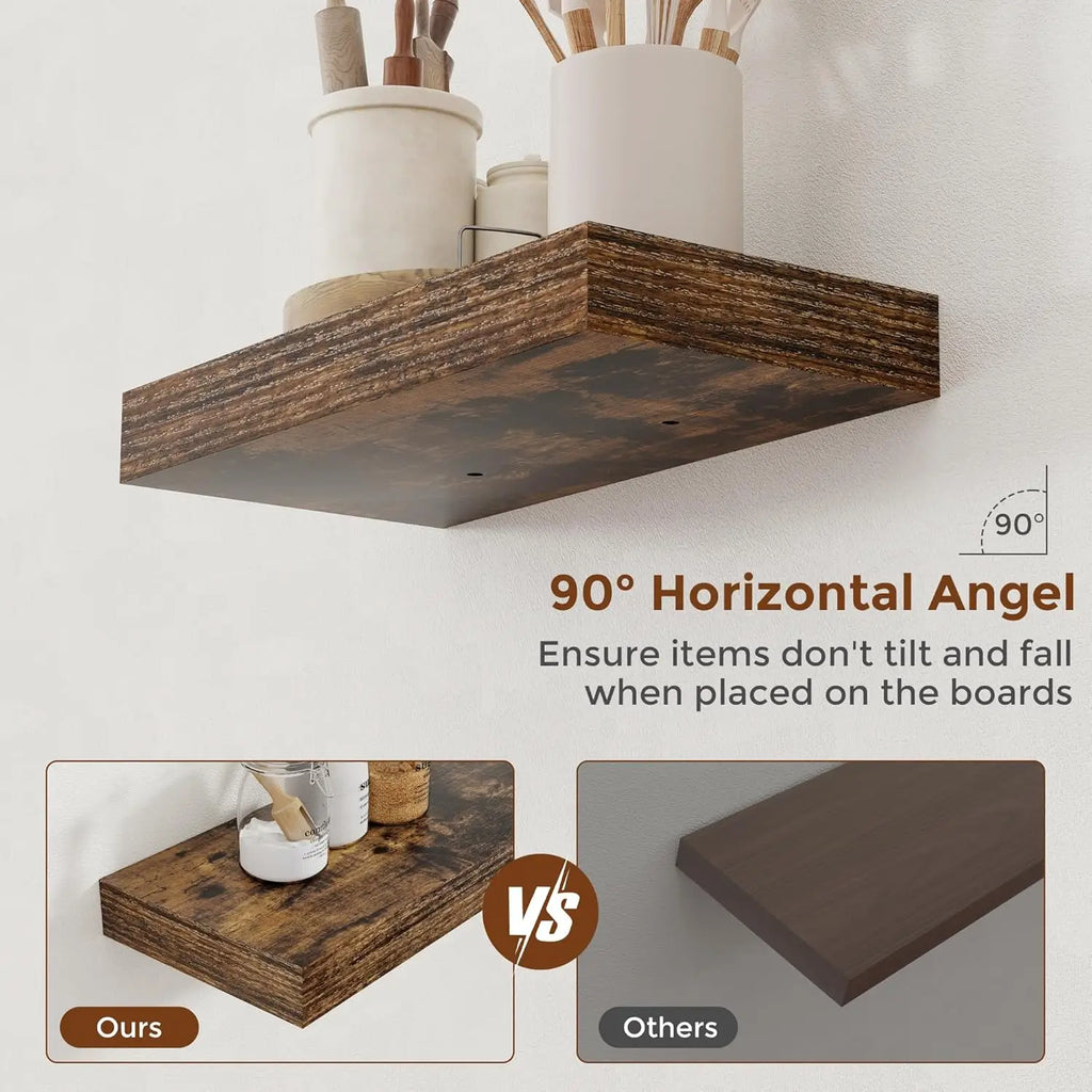 Rustic Floating Wall Shelf