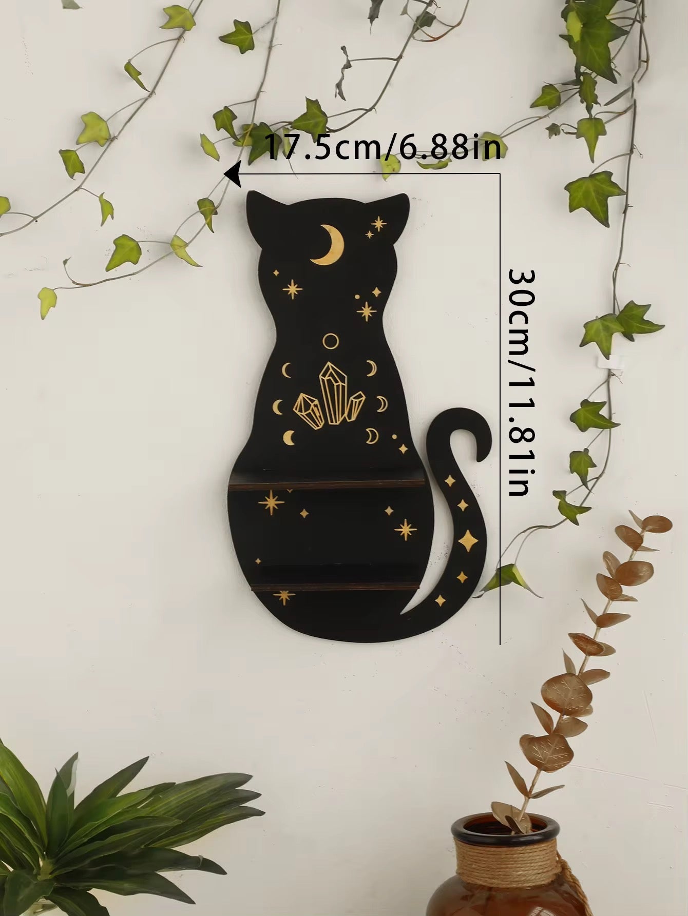 Black Cat Wooden Shelf C