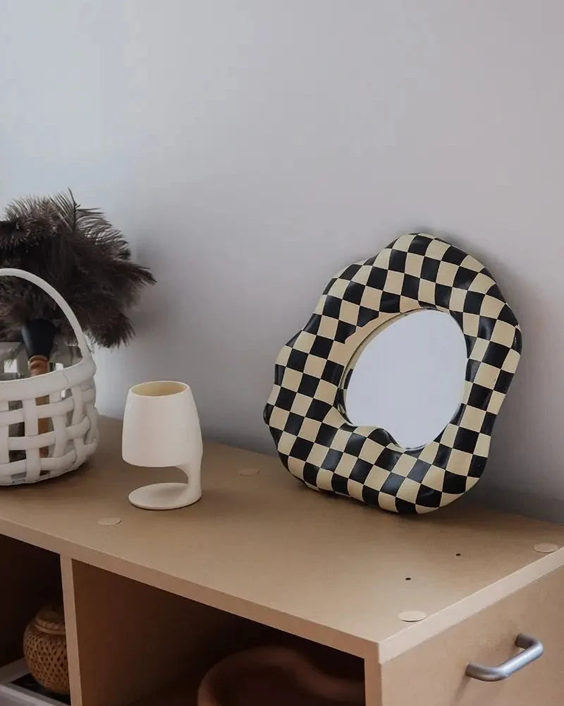 Checkered Resin Tabletop Mirror