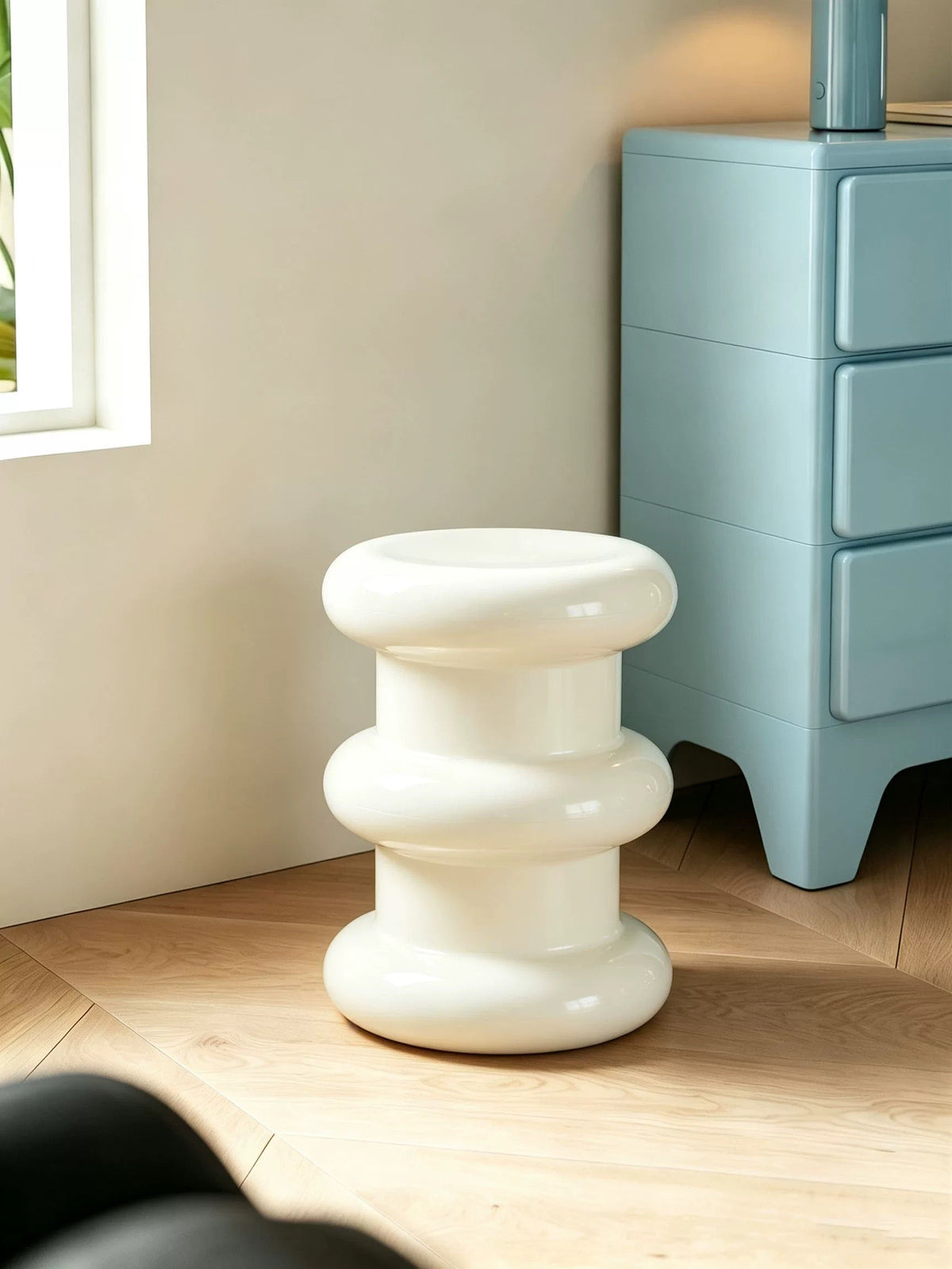 Stacked Ring Pedestal Side Table
