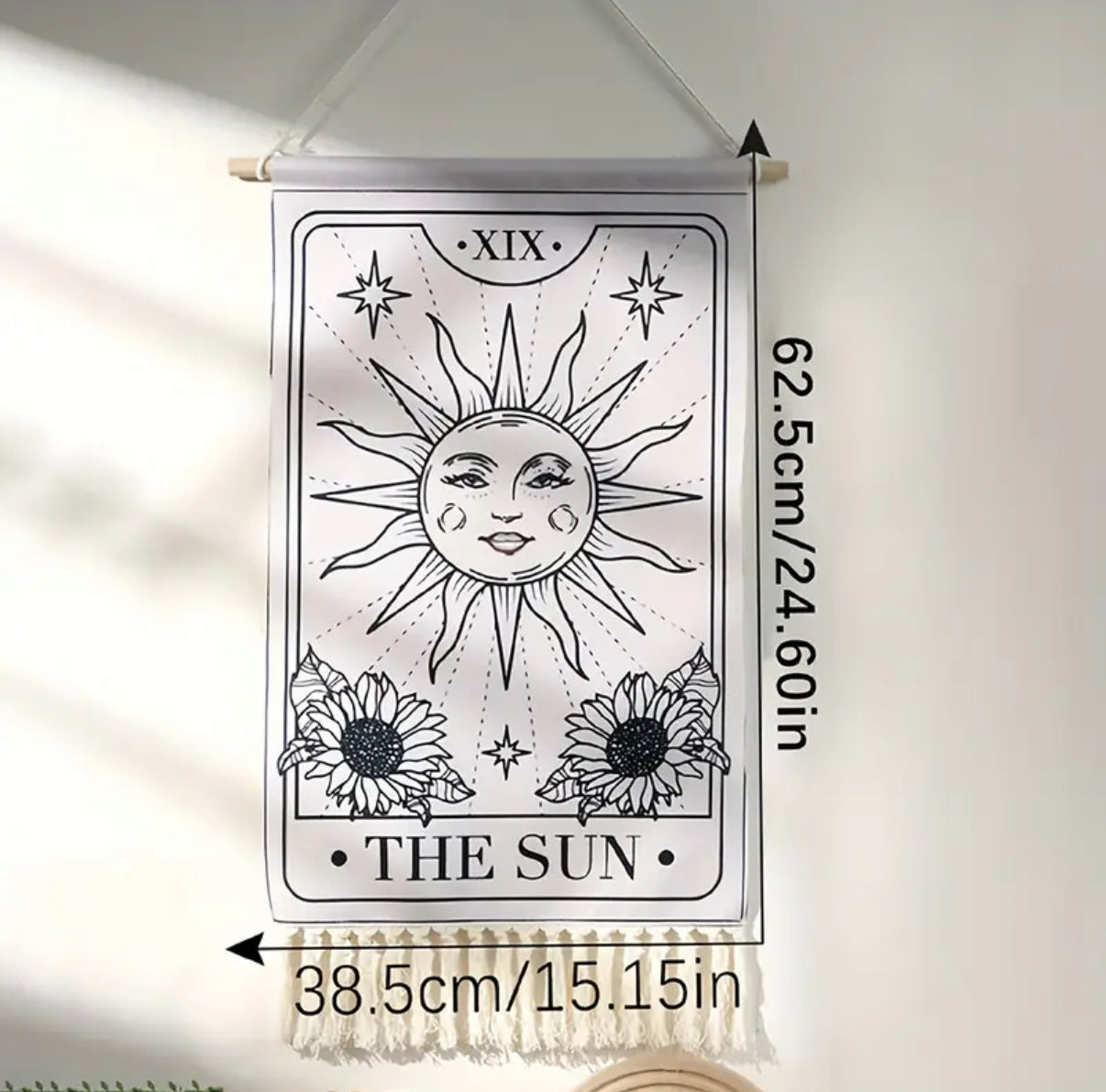 Sun & Moon Tarot Tapestry White Sun