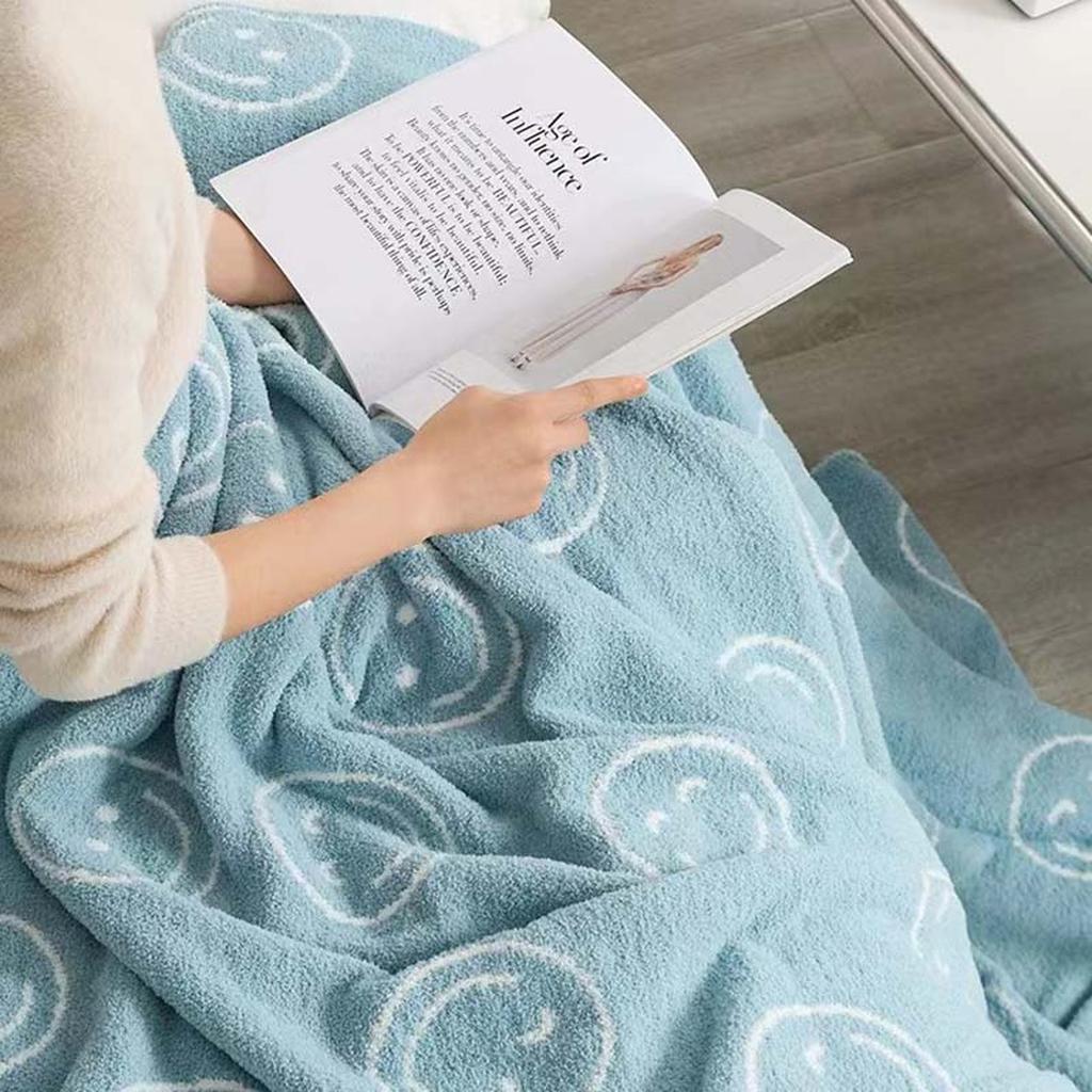 Smiley Face Blanket - Baby Blue