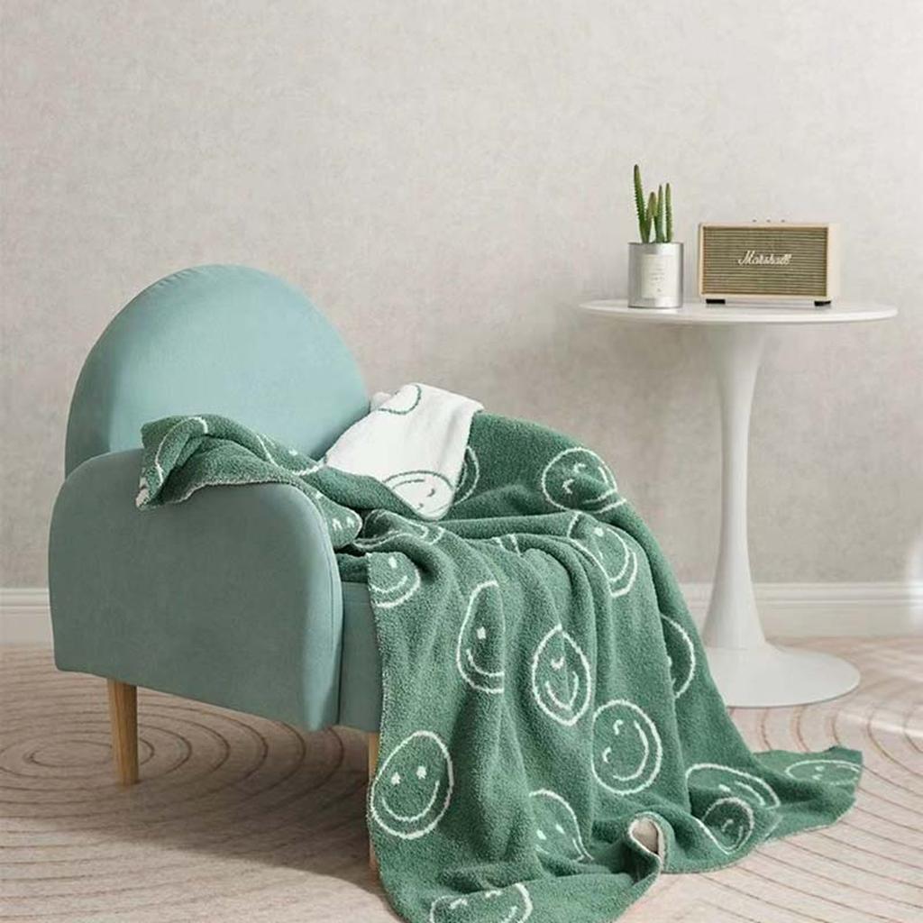 Smiley Face Blanket - Baby Blue