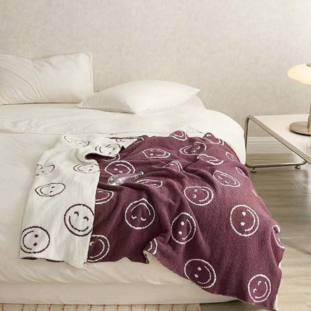 Smiley Face Blanket - Orange Purple