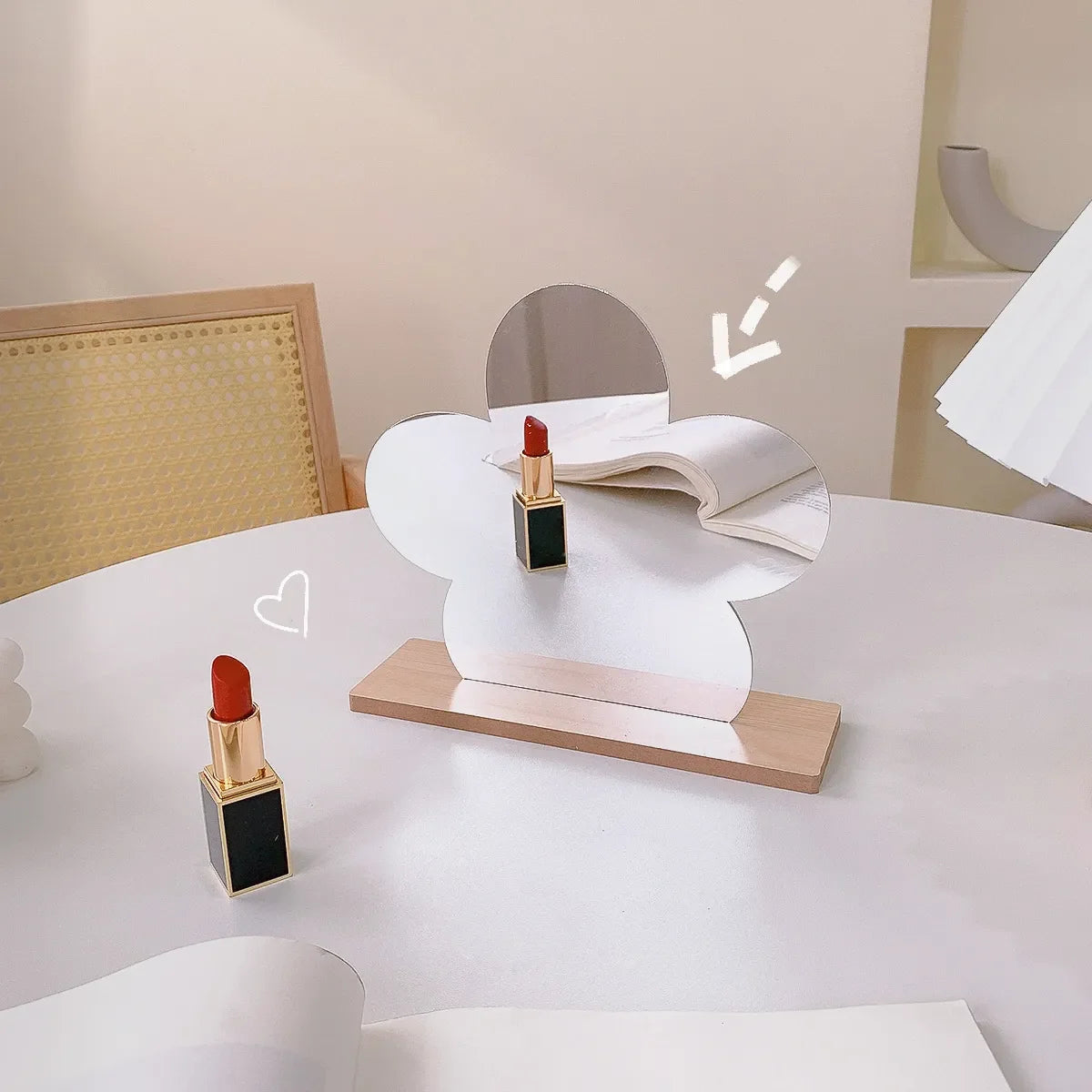 Whimsical Resin Desk Mirror
