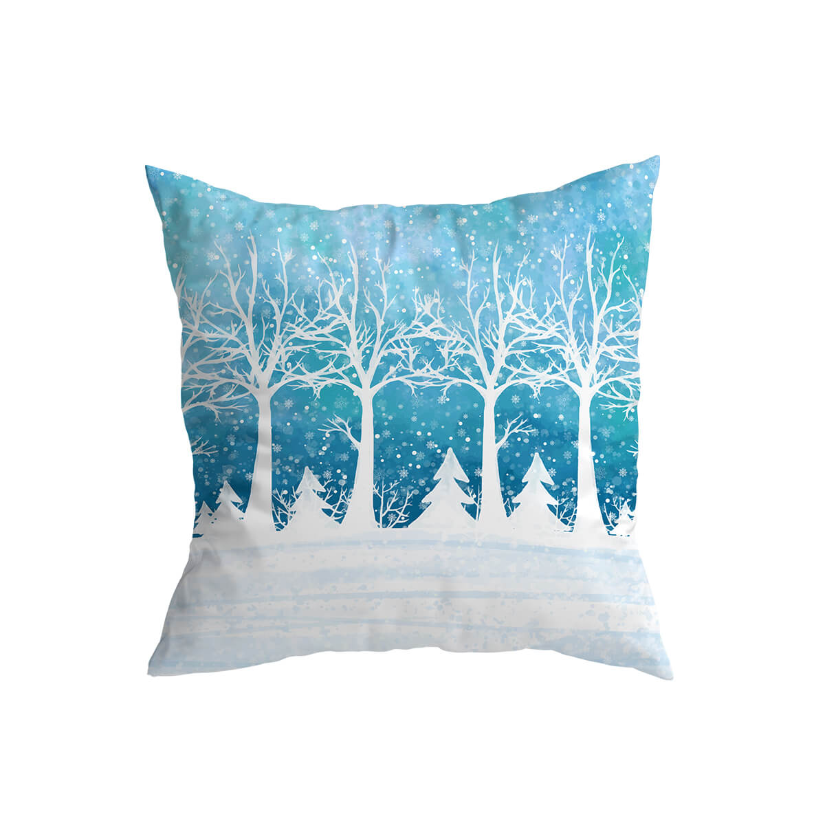 Winter Snowflakes Cushion Covers Deciduous Forest