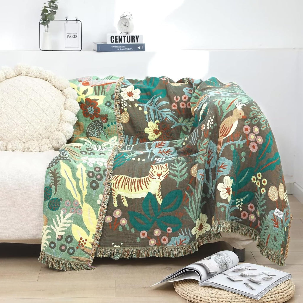 Jungle Tiger Reversible Throw Blanket