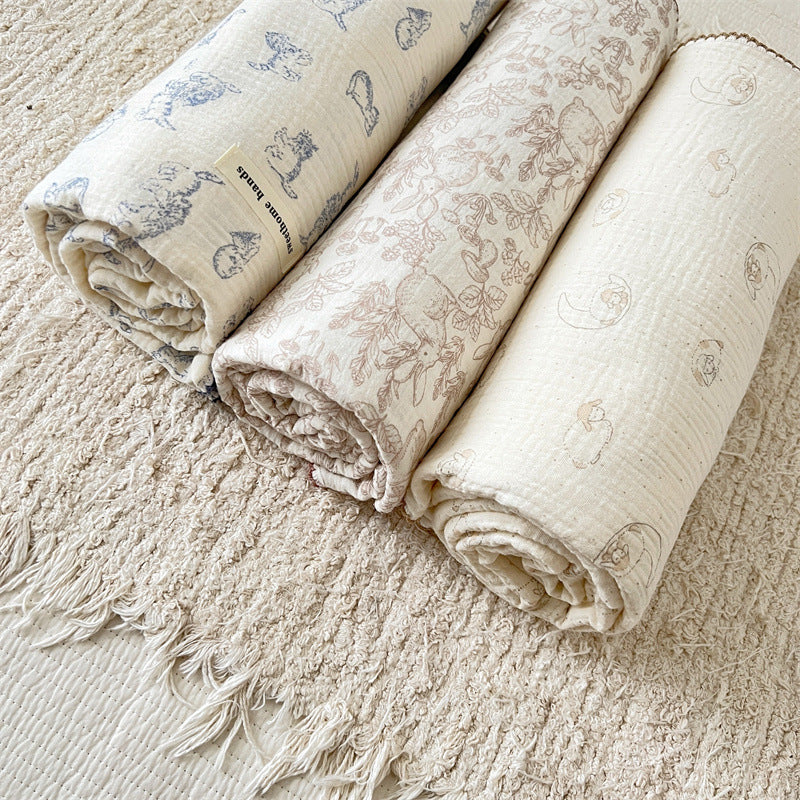 Cute Animal Muslin Blanket – Soft Cotton Baby Blanket