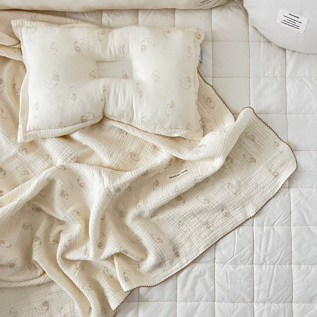 Cute Animal Muslin Blanket – Soft Cotton Baby Blanket