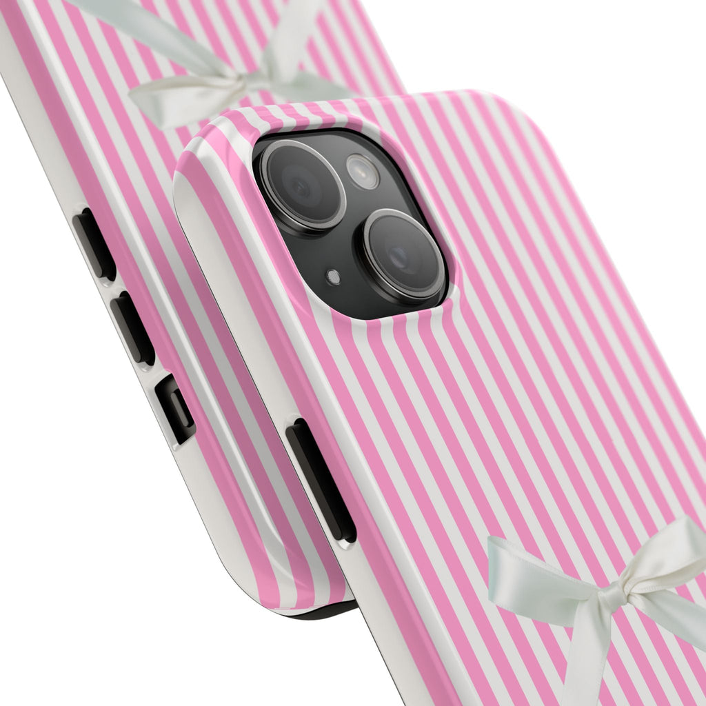 Coquette Pink Striped iPhone Case